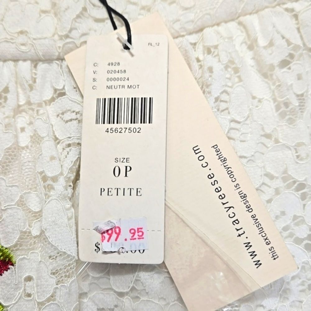 Tracy Reese x Anthropologie Adeline‎ White Lace Embroidered Mini Dress Sz 0P NWT - Picture 7 of 12
